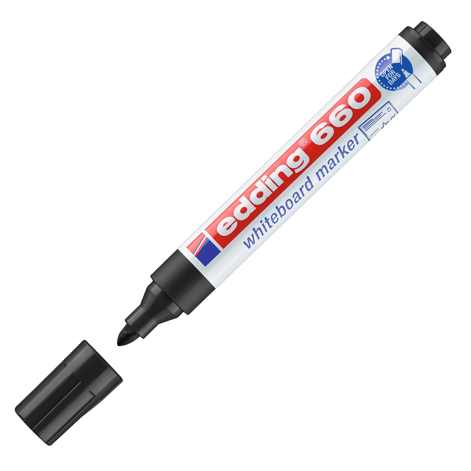 MarcatorMarcatore per lavagne bianche 660 - punta conica - da 1,5 a 3 mm - nero - Edding