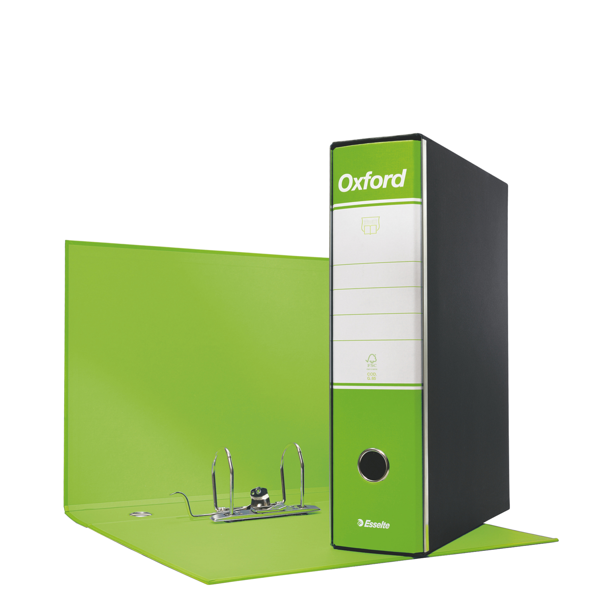Registratore Oxford G85 - dorso 8 cm - protocollo 23 x 33 cm - verde lime - Esselte