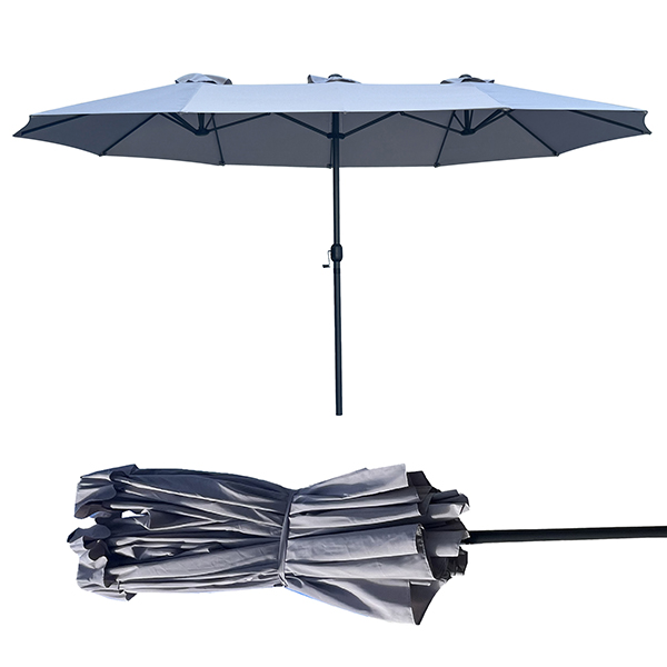 Ombrellone trio ovale - 2,7 x 4,5 m - antracite  - Garden Friend