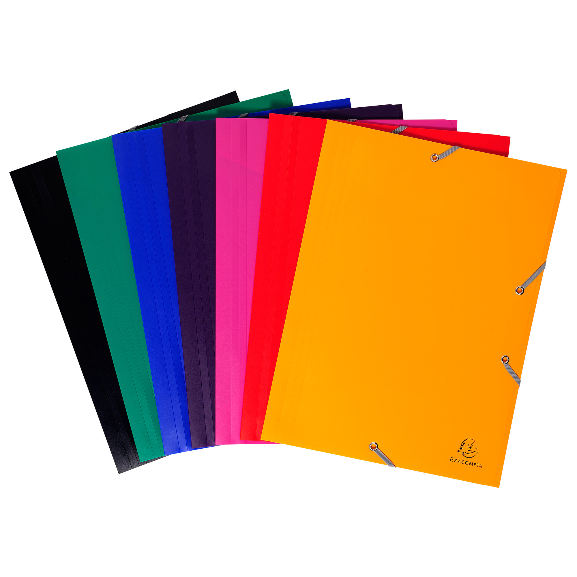 Cartella 3 lembi con elastico angolare - A4 - PP - nero - Exacompta