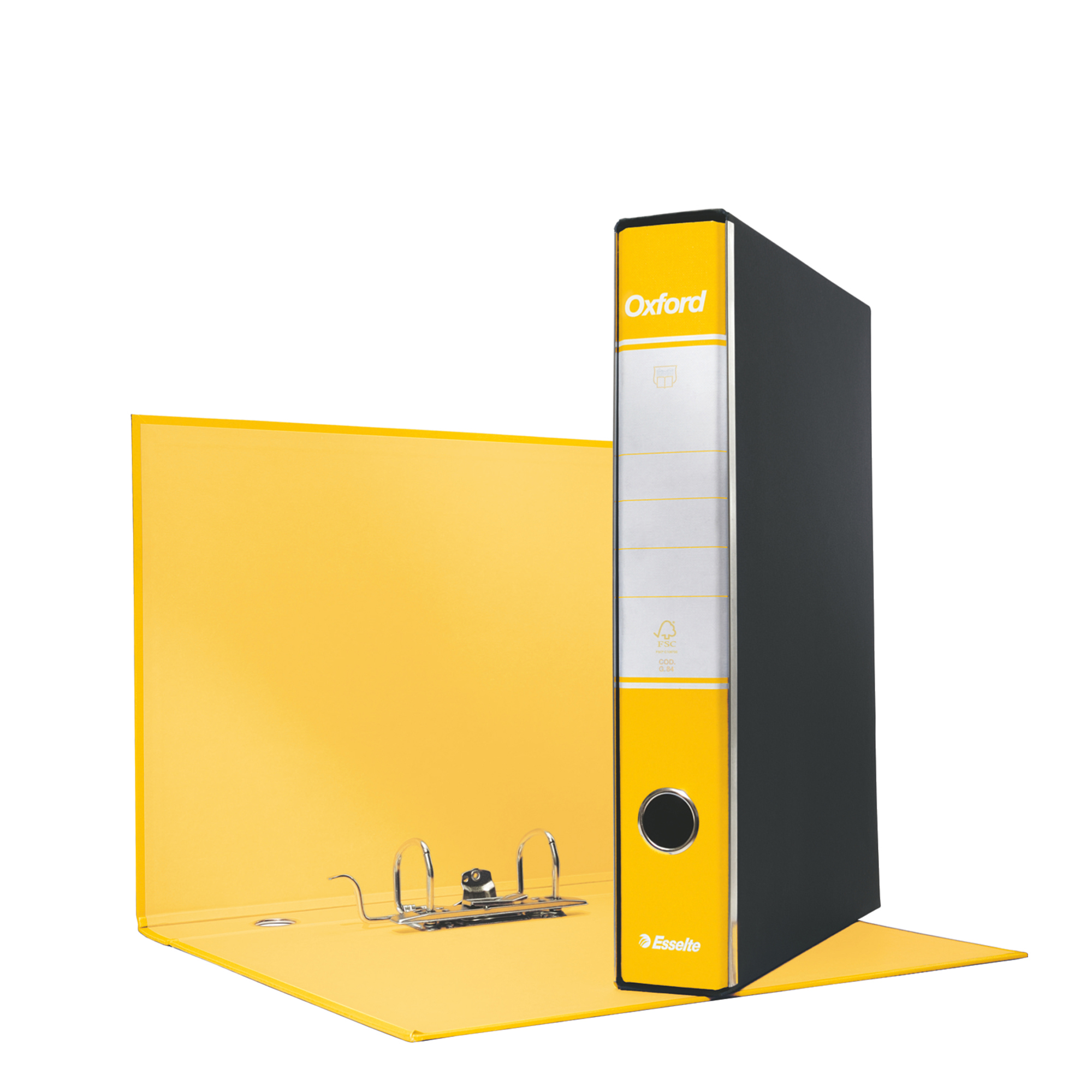 Registratore Oxford G84 - dorso 5 cm - protocollo 23 x 33 cm - giallo - Esselte