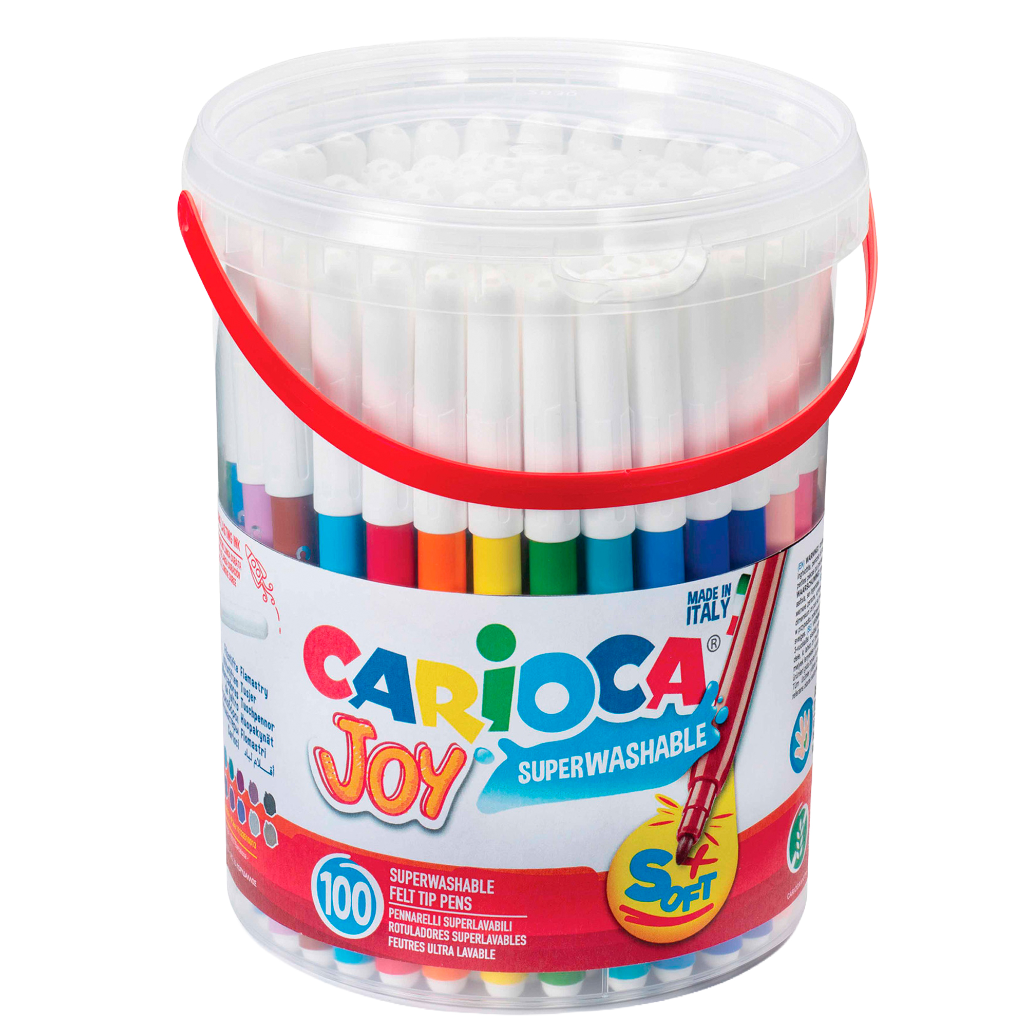 Pennarelli Joy - punta fine - colori assortiti - Carioca - Barattolo 100 pezzi