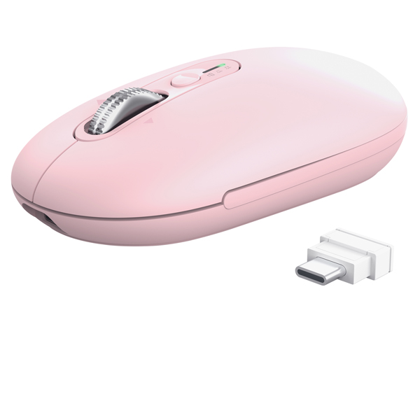 Mouse - ultrasottile - wireless - ricaricabile - rosa - Trust