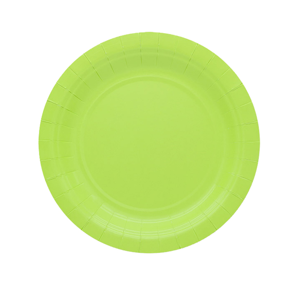 Piatti piani Ecocolor - Ø18cm - biodegradabile - verde mela - Big Party - conf. 25 pezzi