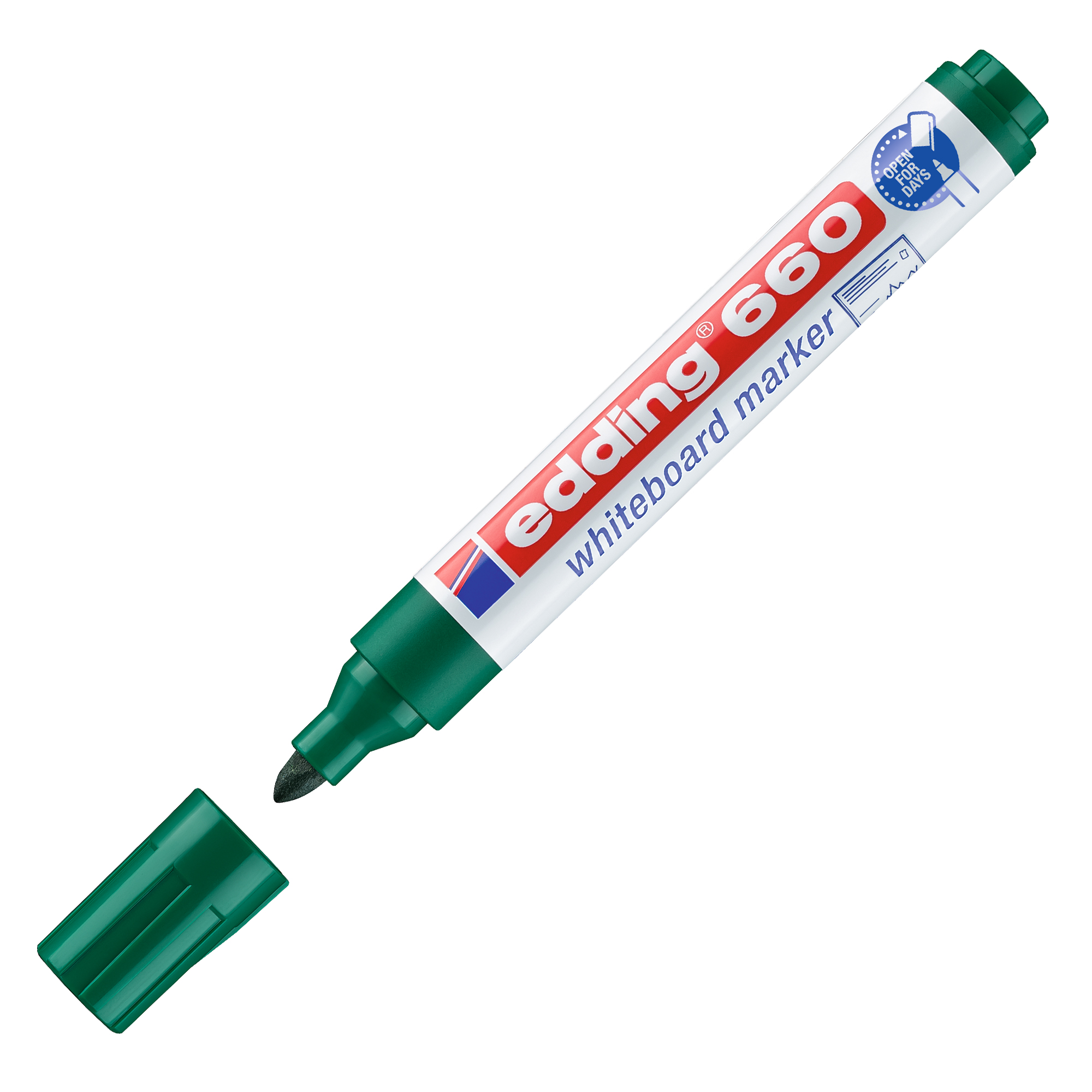 Marcatore per lavagne bianche 660 - punta conica - da 1,5 a 3 mm - verde - Edding