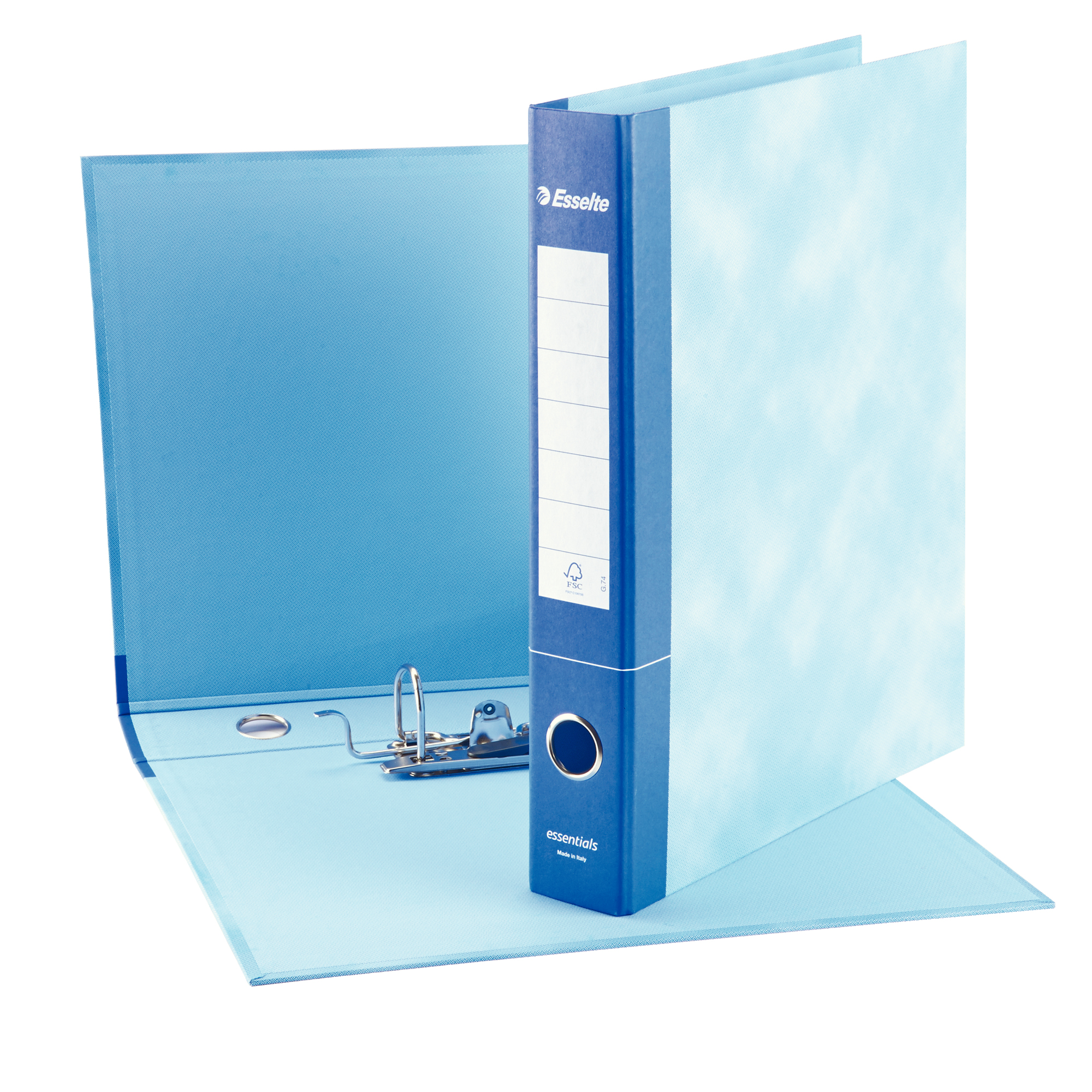 Registratore Essentials G74 - dorso 5 cm - protocollo 23 x 33 cm - blu - Esselte