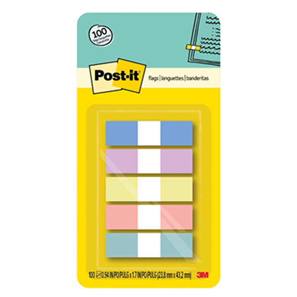 Segnapagina Post-it -  670-SSR-5 - in carta riciclata - 15 x 50 mm - 5 colori pastello - Post-it - conf. 350 pezzi