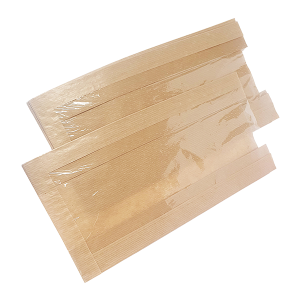 Sacchetto per alimenti - con finestra - 15 x 32 cm - carta kraft - avana - Viva - conf. 1000 pz