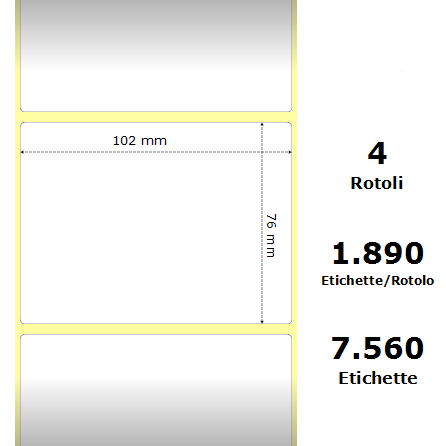 Nastro Compatibile Zebra 880170-076 Bianco