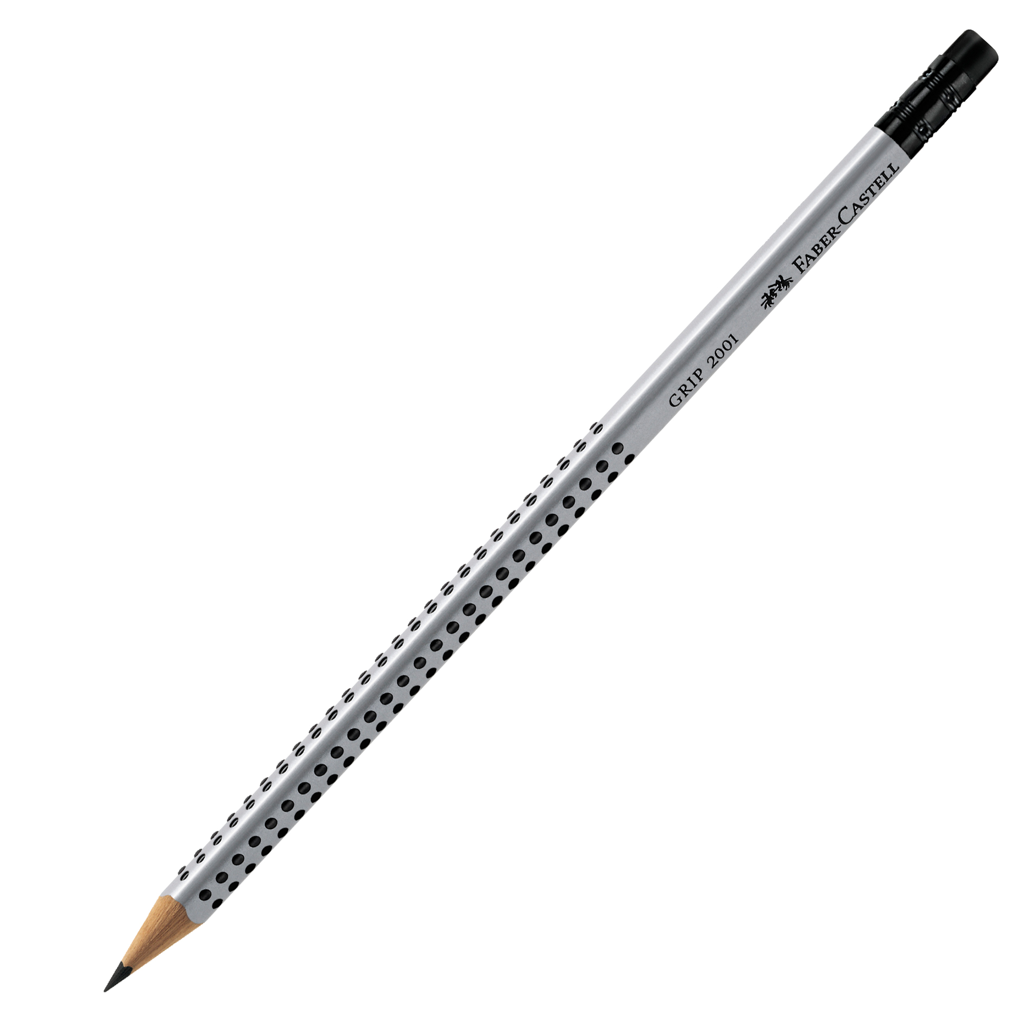 Matita di grafite Grip 2001 - gradazione HB - triangolare - con gommino - Faber-Castell