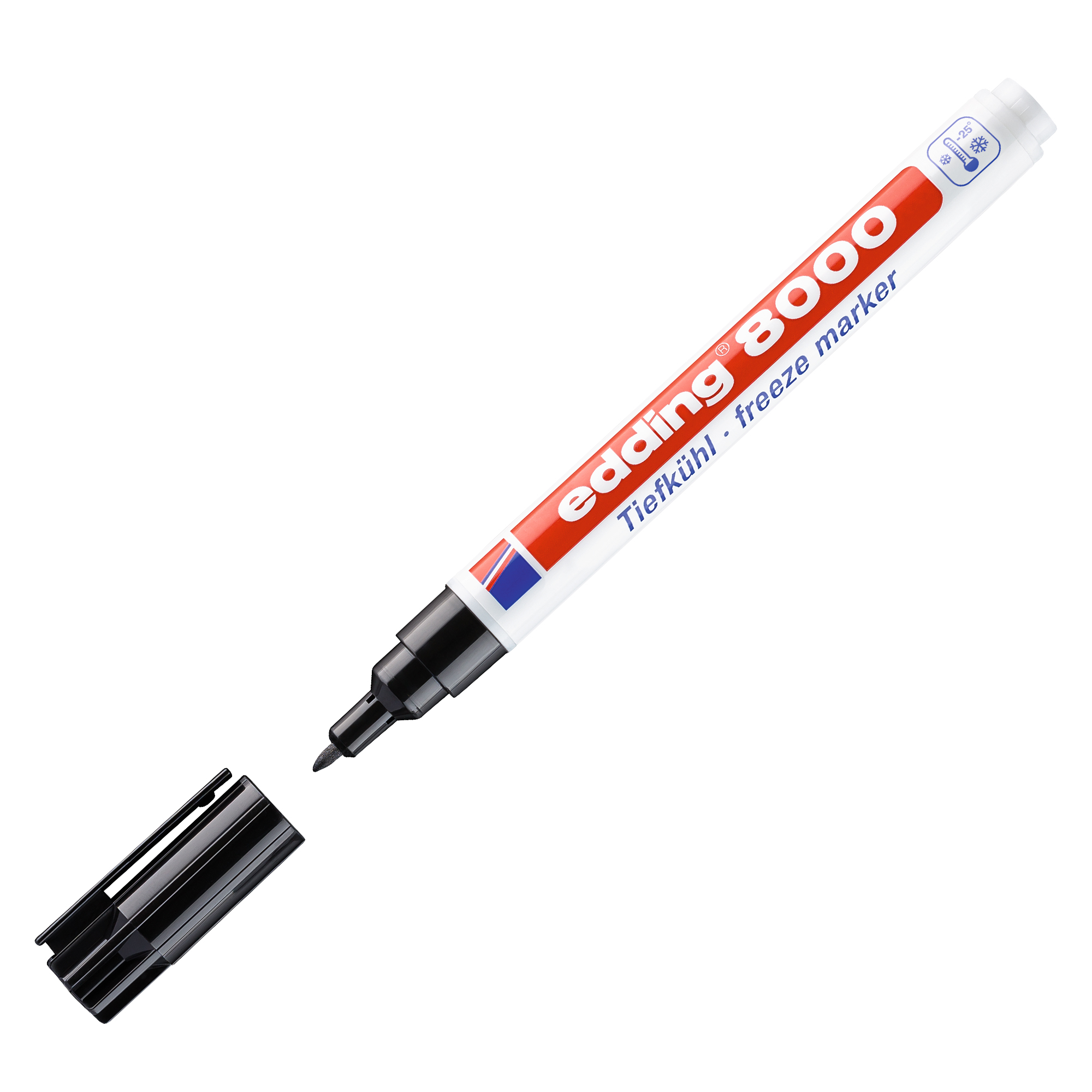 Marcatore permanente per freezer 8000 - punta tonda - 1 mm - nero - Edding