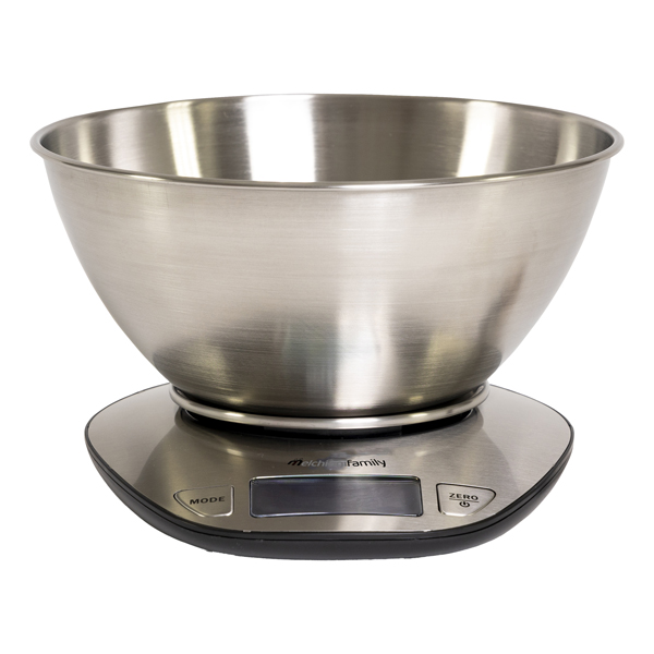 Bilancia da cucina Graal - con ciotola - peso massimo 5 kg - acciaio - Melchioni family