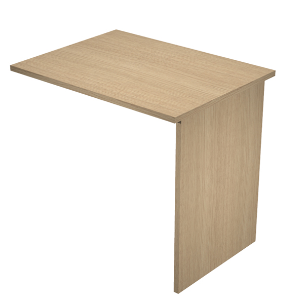 Allungo reversibile dx/sx per scrivanie Easy - 80 x 60 cm - con fianchi pannello - rovere