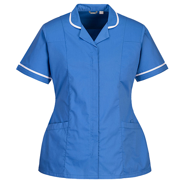 Camice da donna - maniche corte - elasticizzato - taglia XL - azzurro - Portwest