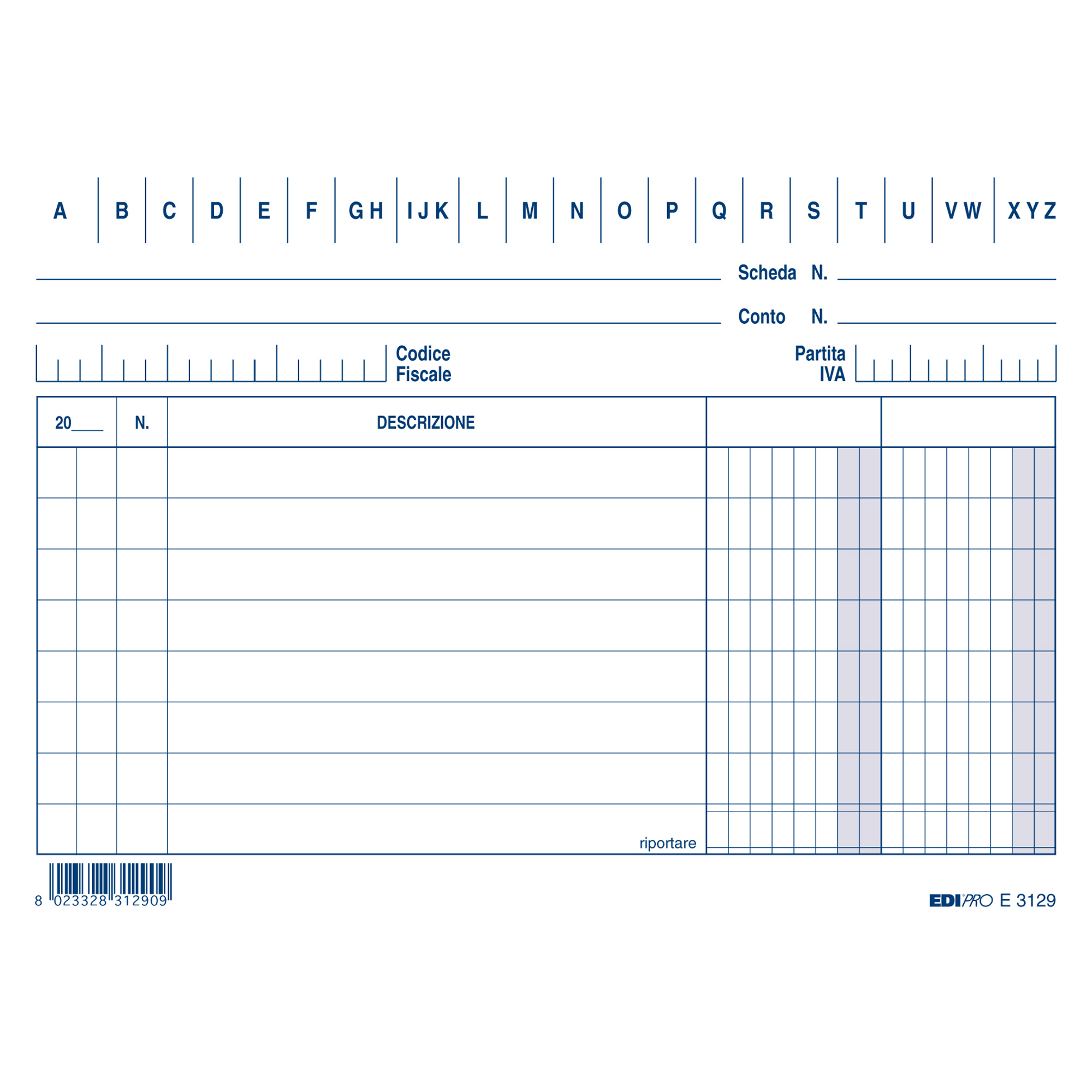 Schede - 2 colonne - 10,5 x 15 cm (orizzontale) - Edipro - conf. 100 pezzi