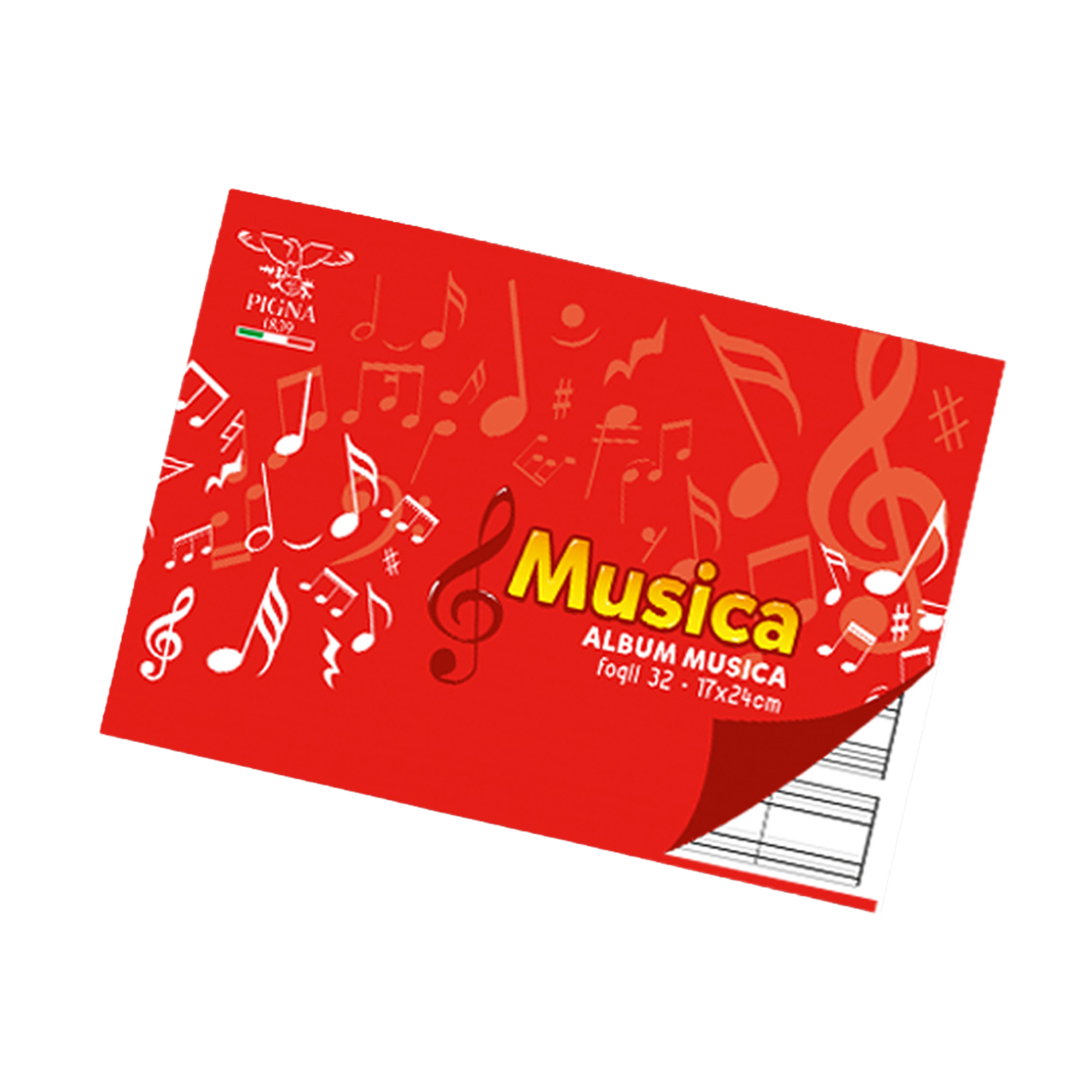 Album Musica - 17x24cm - 5 pentagrammi - 16 fogli - 85gr - Pigna