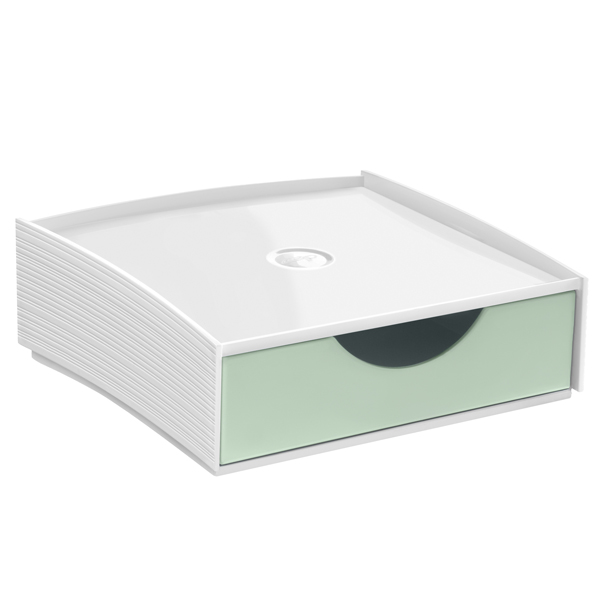 Cassettiera componibile Storage box -  18,6 x 18,5 x 6,4 cm  - verde salvia - Cep