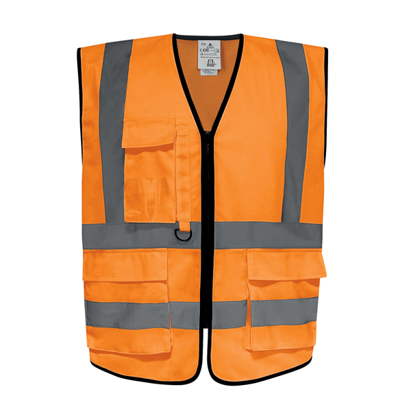 Gilet alta visibilità GILPOCK - poliestere riciclato - taglia L - arancio fluo - Deltaplus