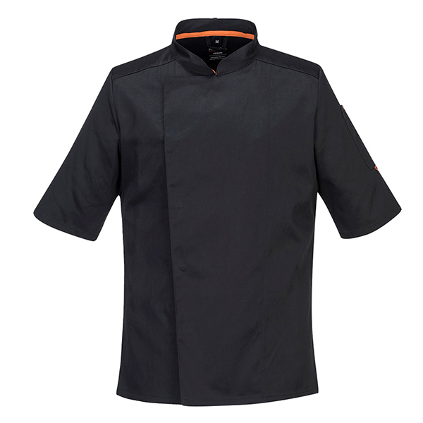 Giacca cuoco MeshAir Pro - maniche corte - taglia XL - nero - Portwest