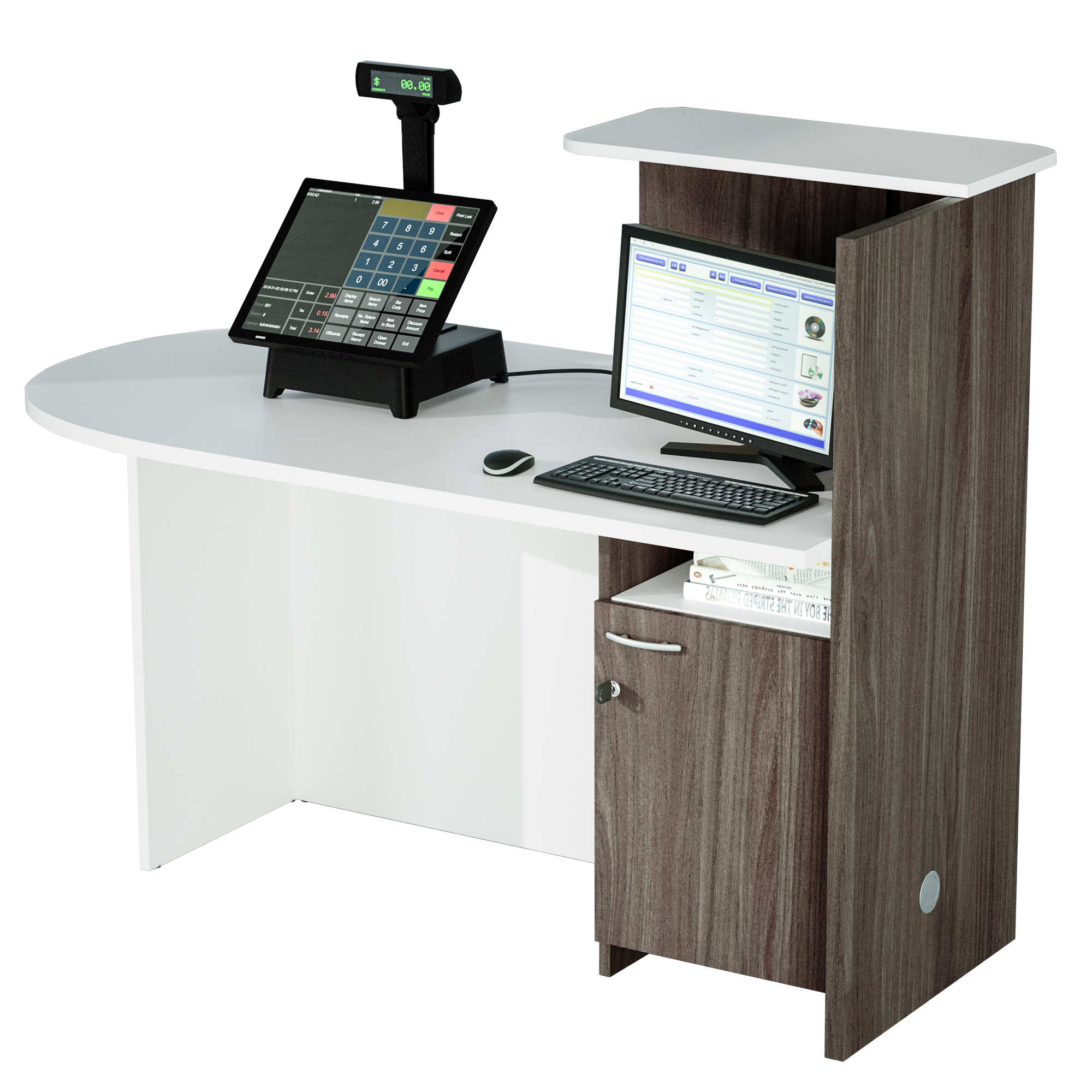 Reception concept - sinistra - 143 x 83 x 117 cm - bianco/frassino toscano