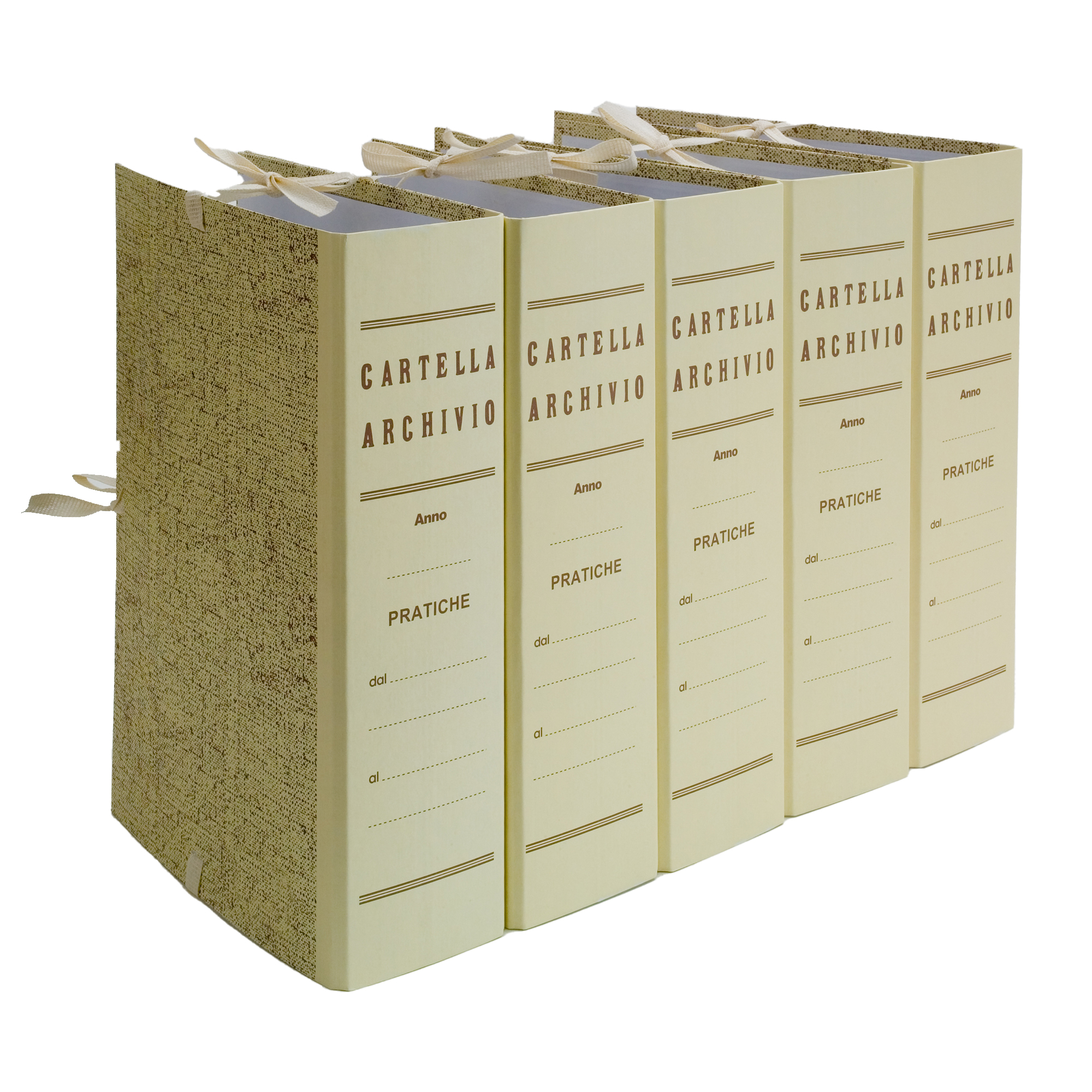 Faldone - legacci incollati - juta - 35 x 25 cm - dorso 6 cm - paglia - Brefiocart