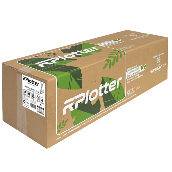 Carta plotter - 625mm x 50mt - 80 gr - inkjet/laser - bianco - in carta Navigator Company - RPlotter