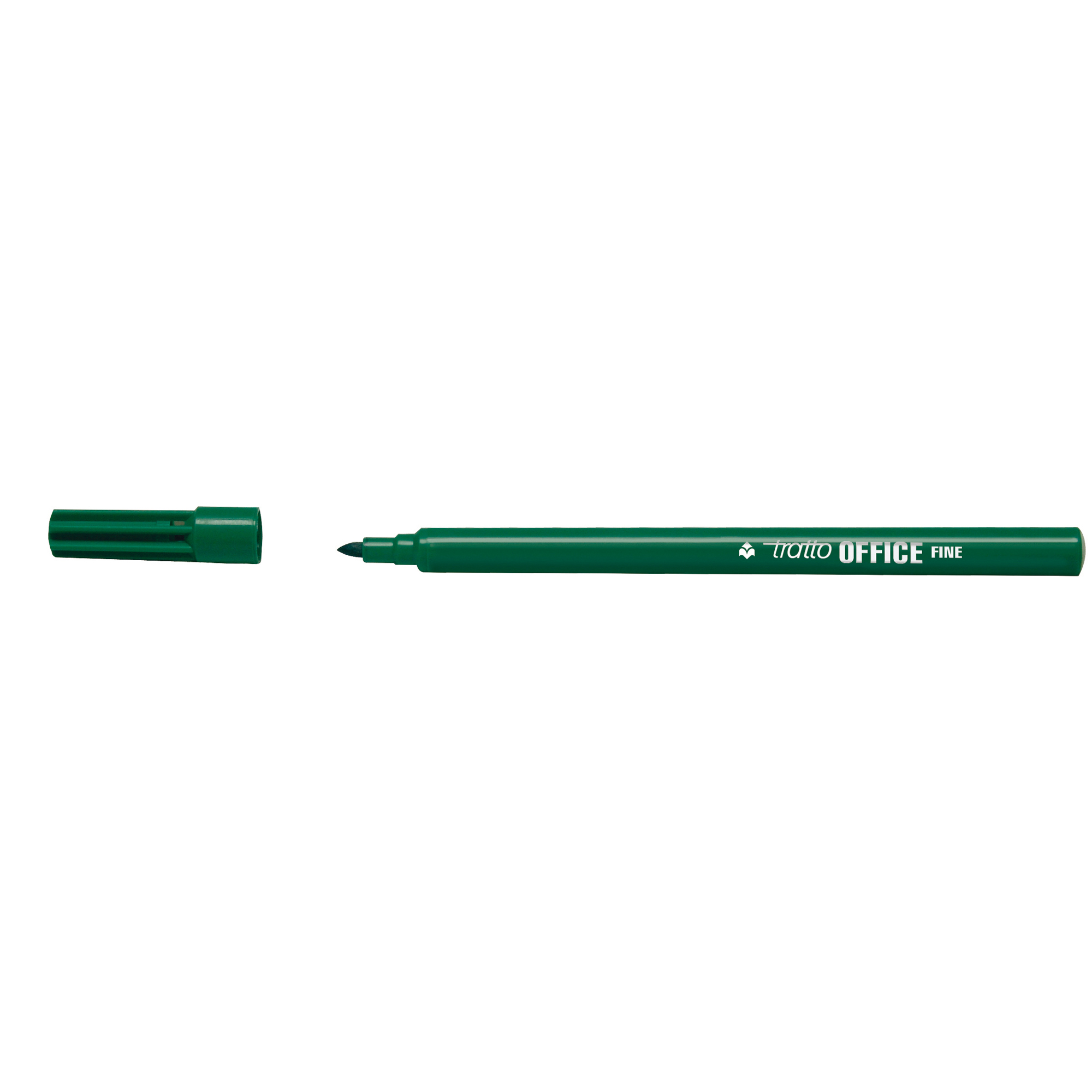 Pennarelli Office - punta feltro - punta fine -  tratto 0,7 mm - verde - Tratto - conf. 12 pezzi