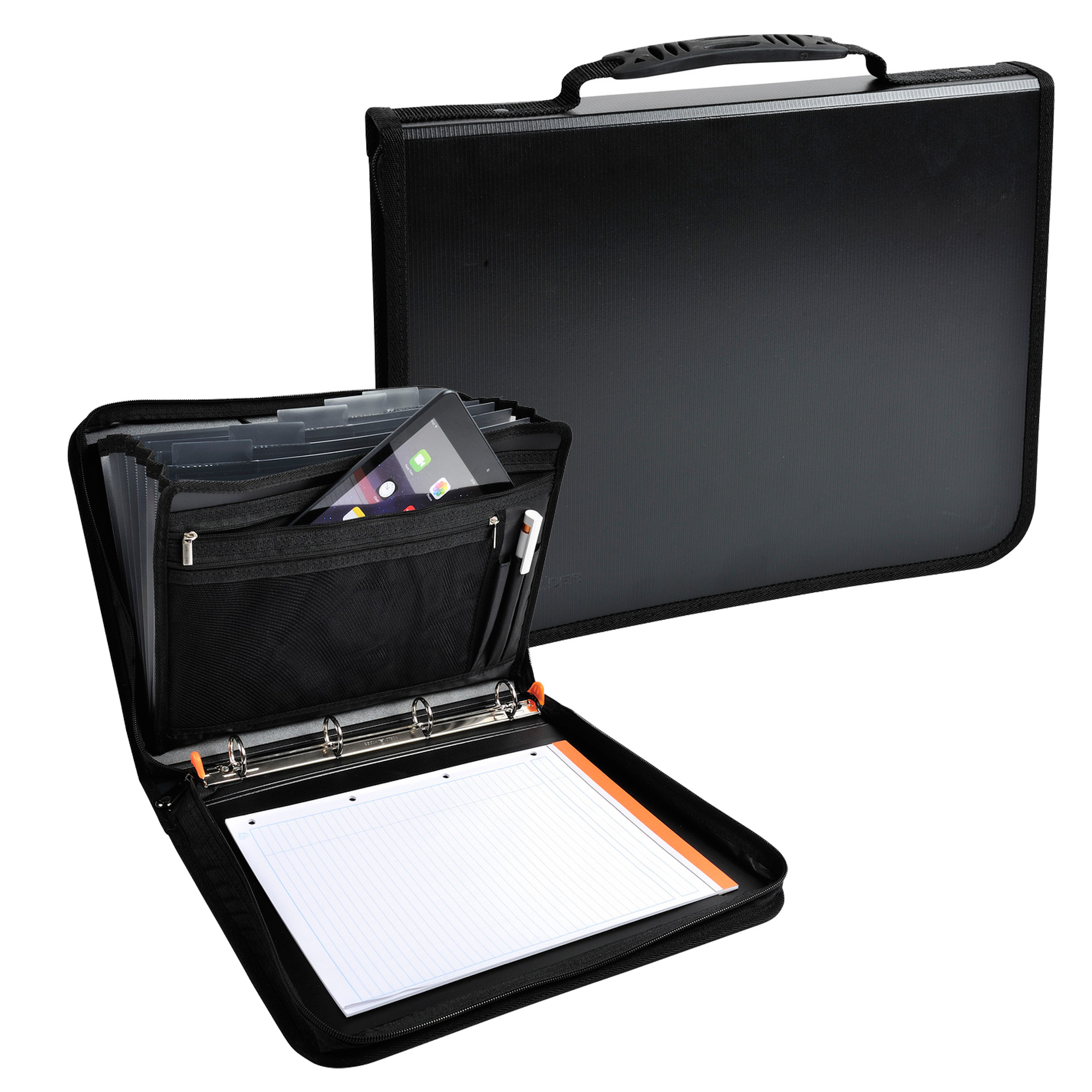 Conferenziere con meccaniscmo Exafolder - PP - 4 anelli 30 mm - nero - Exacompta