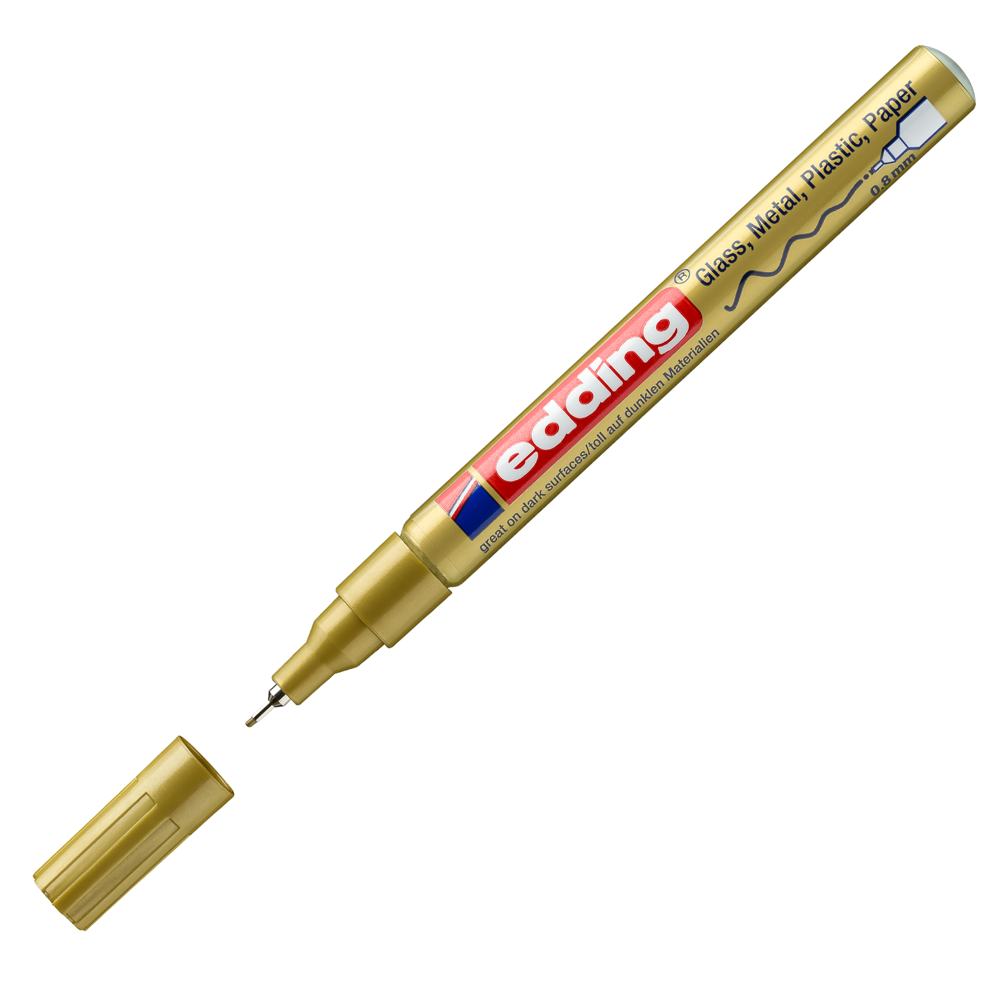 Marcatore permanente a vernice 780 - punta tonda extra fine - 0,8 mm - oro  - Edding