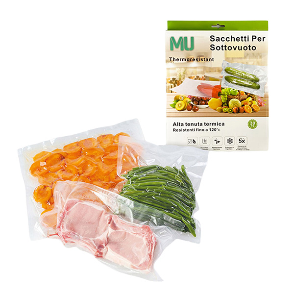 Sacchetto per sottovuoto - termoresistenti - 25 x 30 cm - Mulin - conf. 30 pezzi