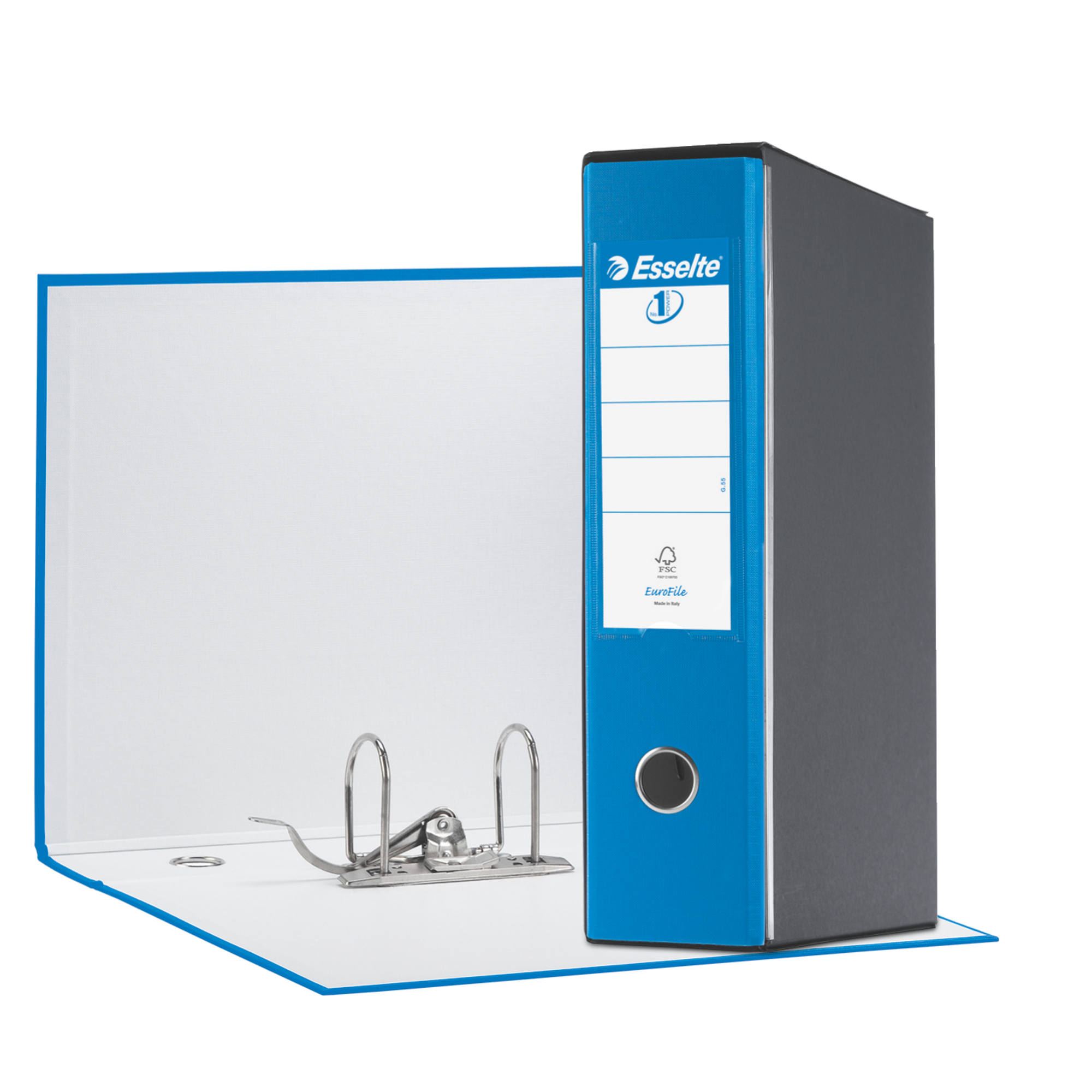 Registratore Eurofile G55 - dorso 8 cm - protocollo 23 x 33 cm - blu vivida - Esselte
