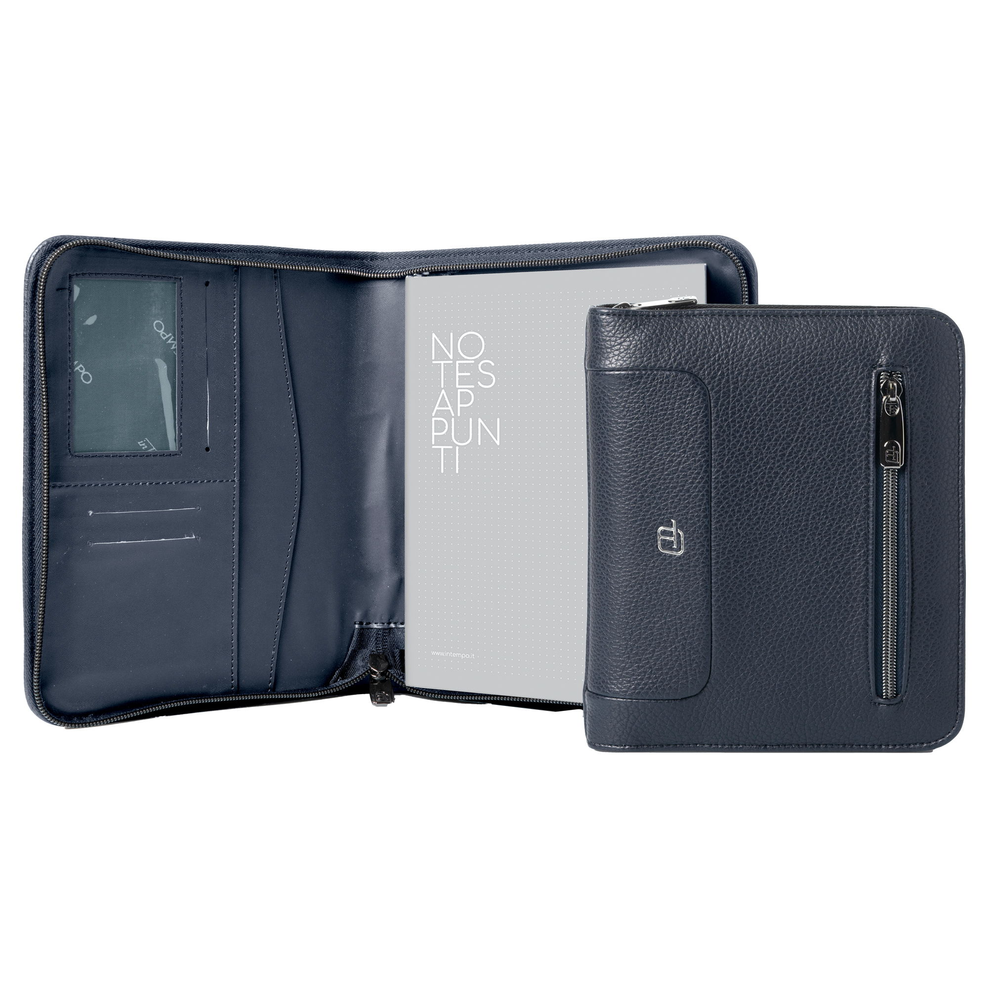 Portablocco Gate Trended - 19 x 23 cm - f.to utile A5 - ecopelle - blu - In Tempo