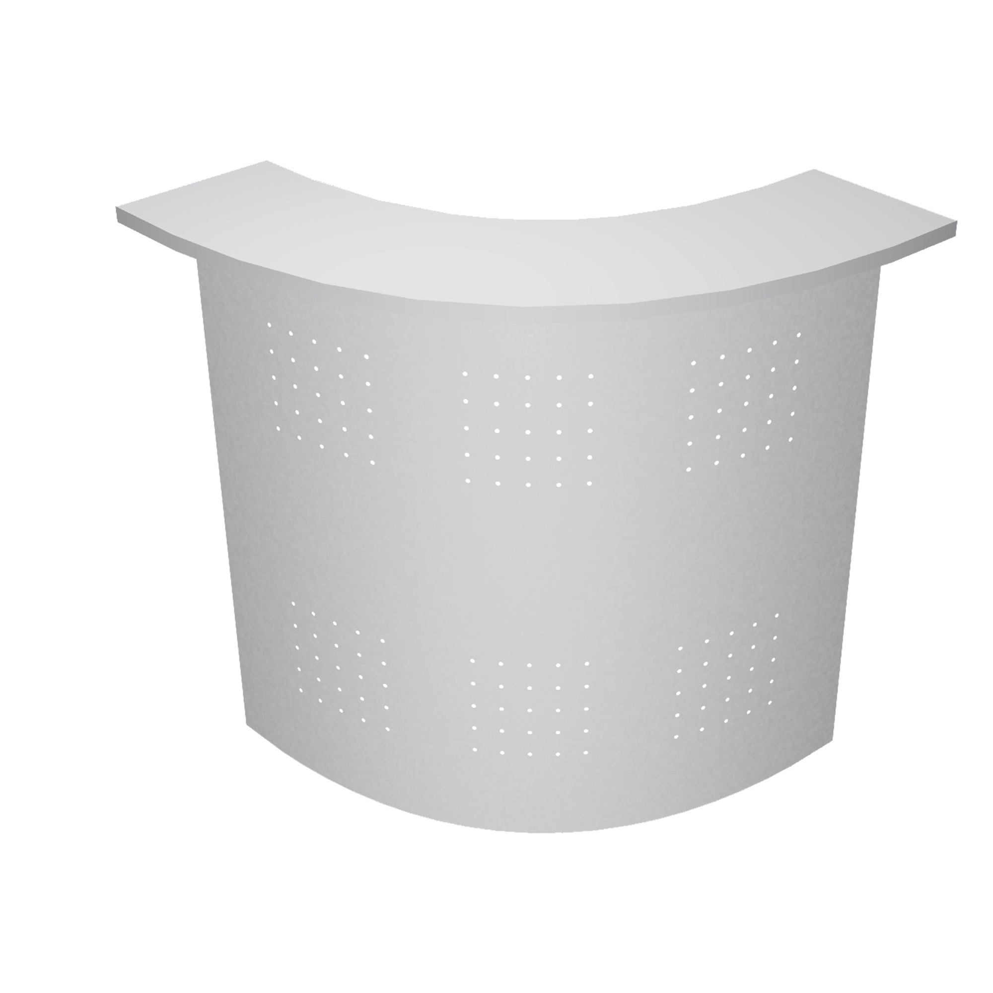 Sopralzo angolare reception Easy - 90 gradi - 96,5 x 96,5 x 115 cm - grigio/metallo