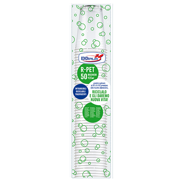 Bicchiere - trasparente - rPET - 300 ml - Dopla - conf. 50 pezzi