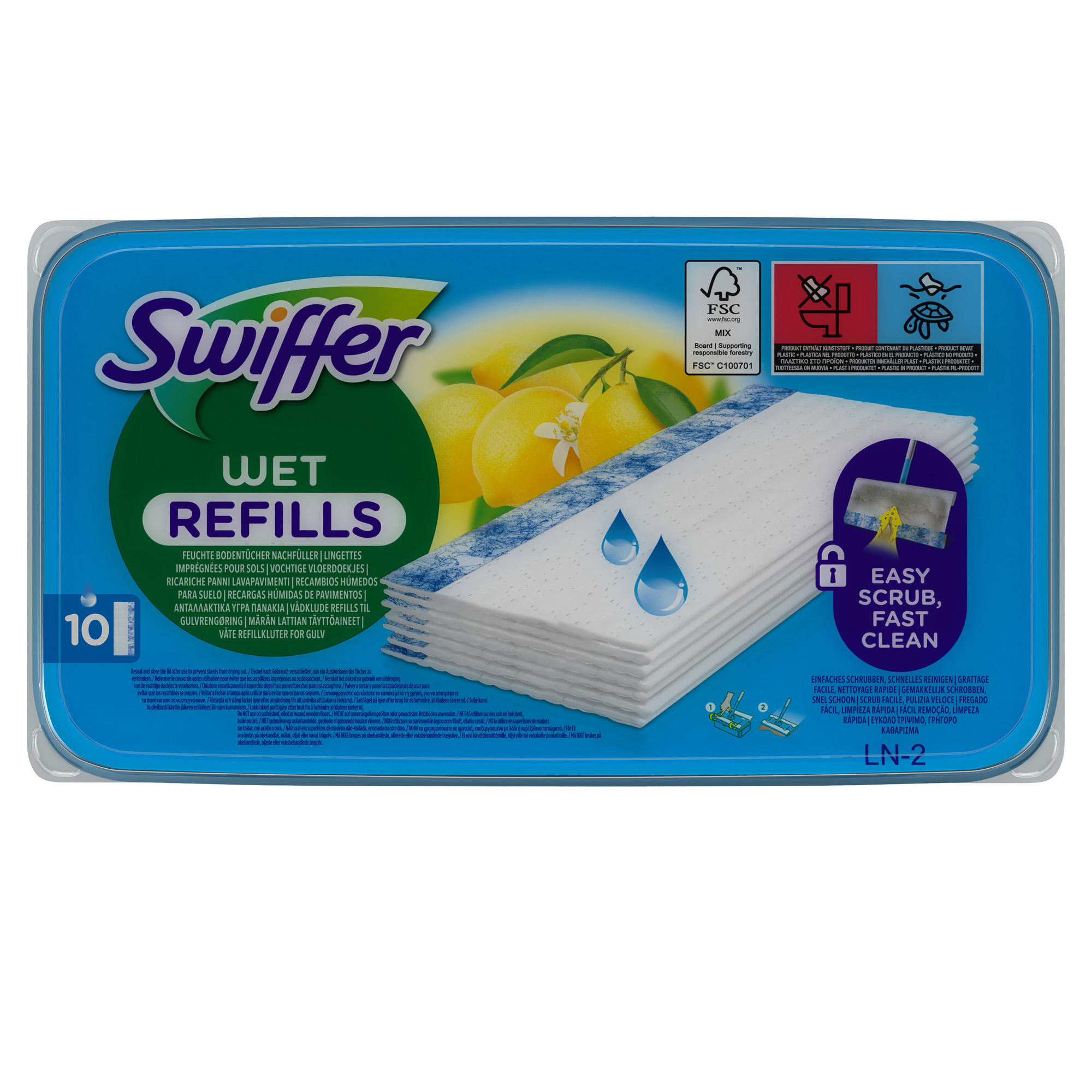 Panni lavapavimenti Wet - Swiffer - conf. 10 pezzi