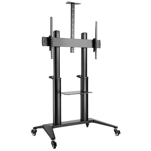 Dacomex - Carrello nero su ruote - Altezza regolabile - 75"-105" - VESA 1000x600 - Max 140 kg