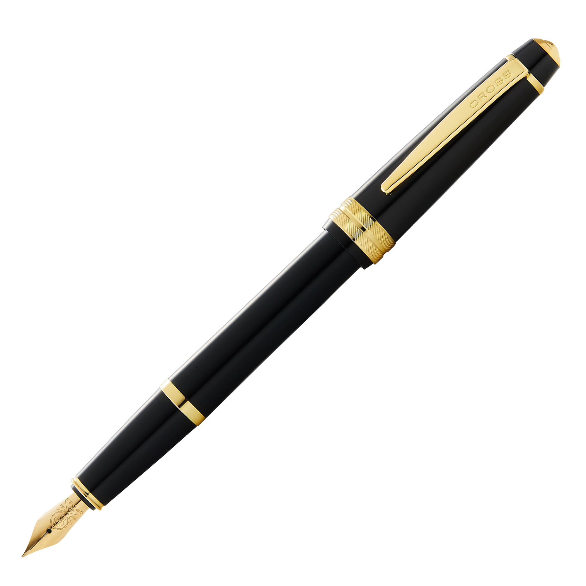 Penna stilografica Bailey Light - punta M - fusto nero/oro - Cross
