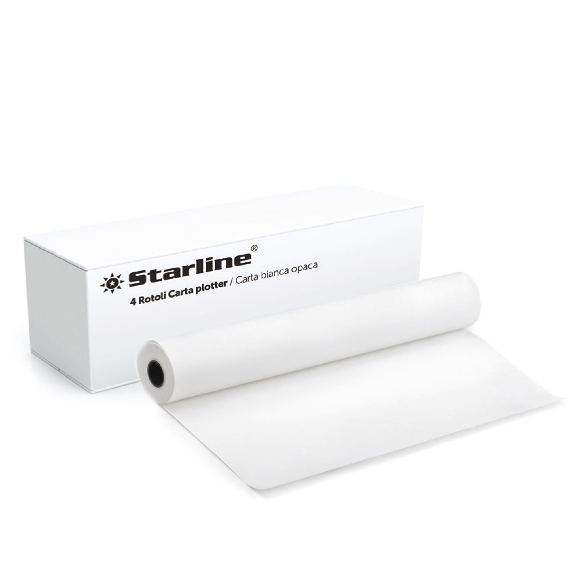 Carta plotter - 420 mm x 50 mt - 80 gr - inkjet - opaca - bianco - Starline