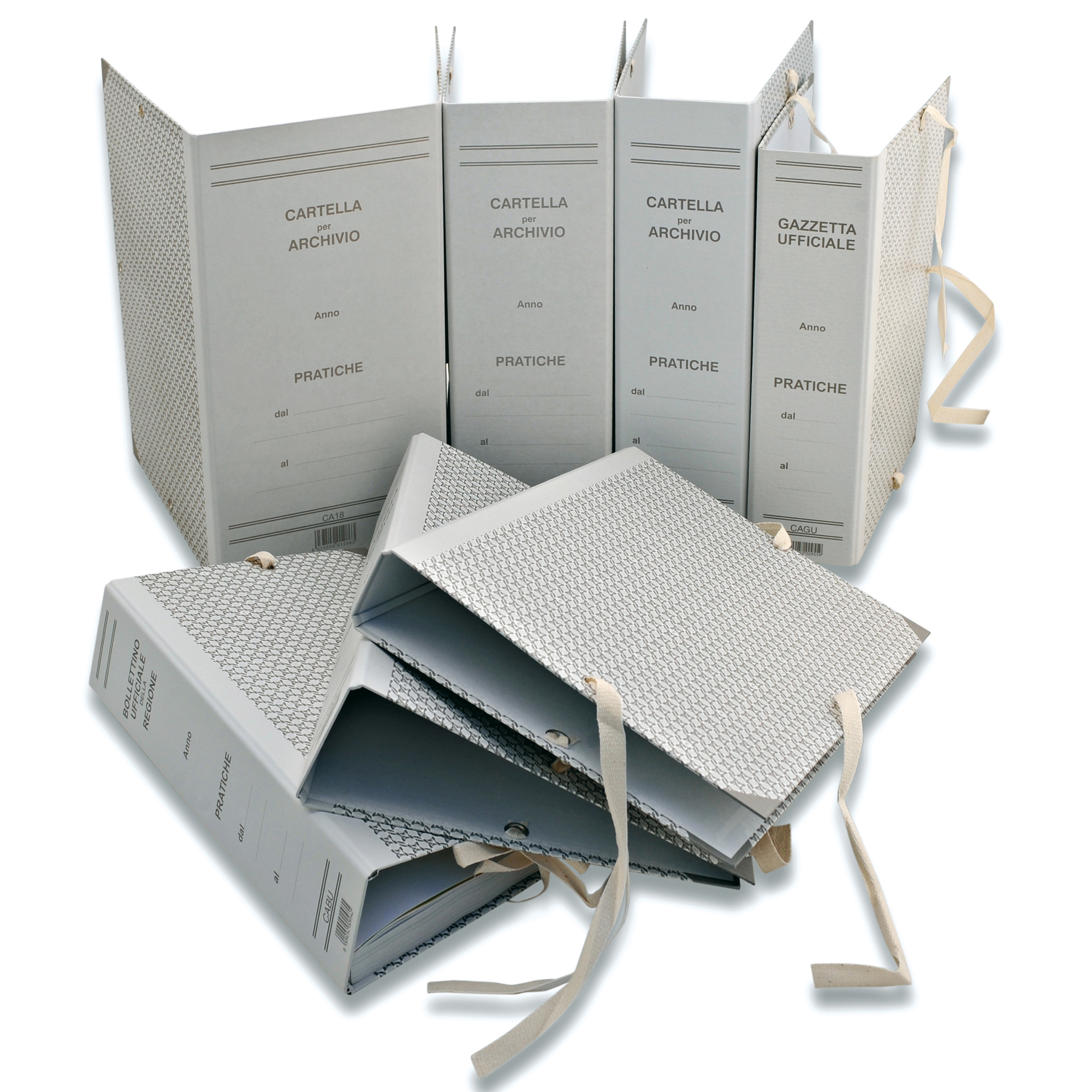 Faldone - legacci rivettati - 35 x 25 cm - dorso 8 cm - grigio - Euro-cart