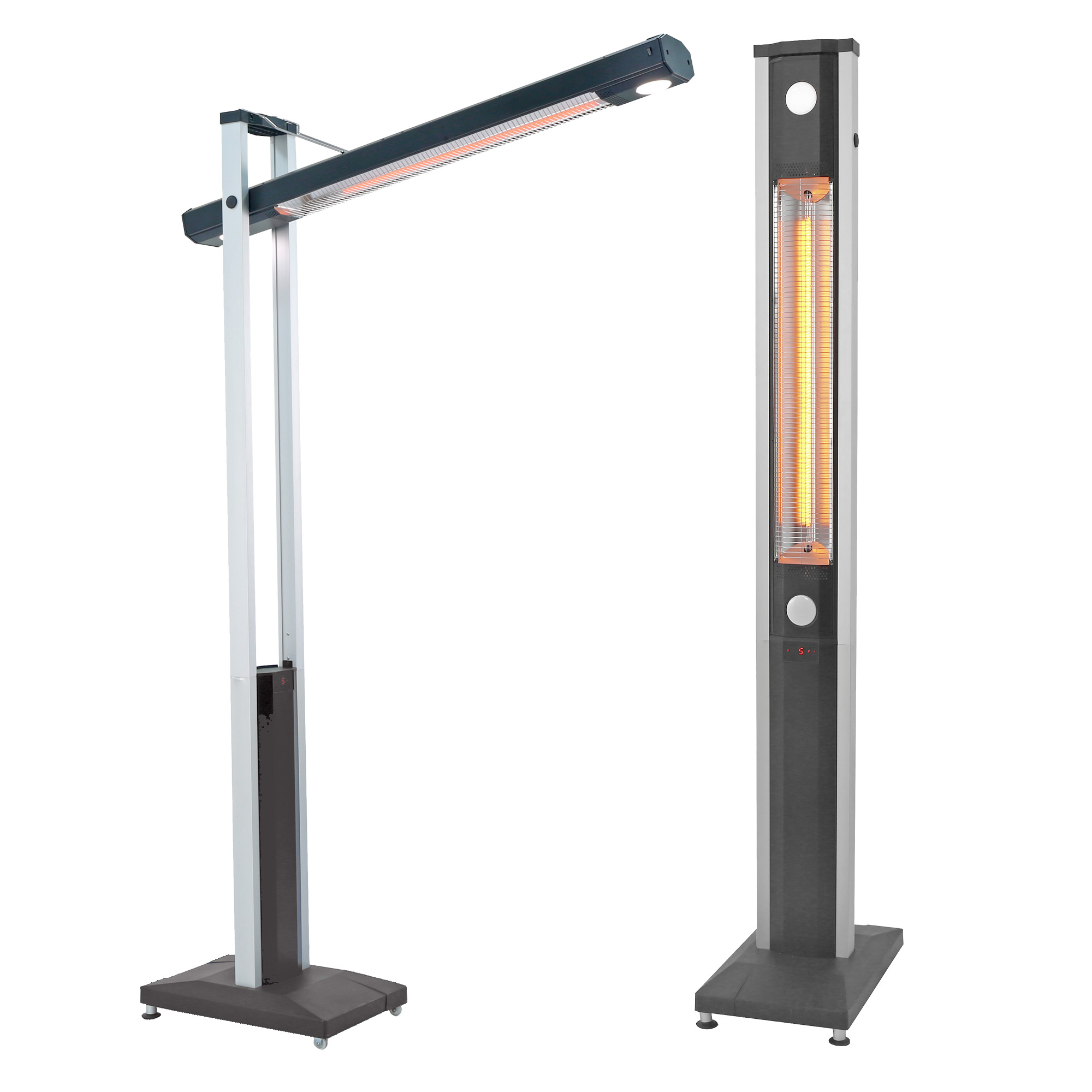 Stufa Tucano - esterno verticale e orizzontale - 2200 W - 53 x 33 x 202 cm - nero/argento - CFG