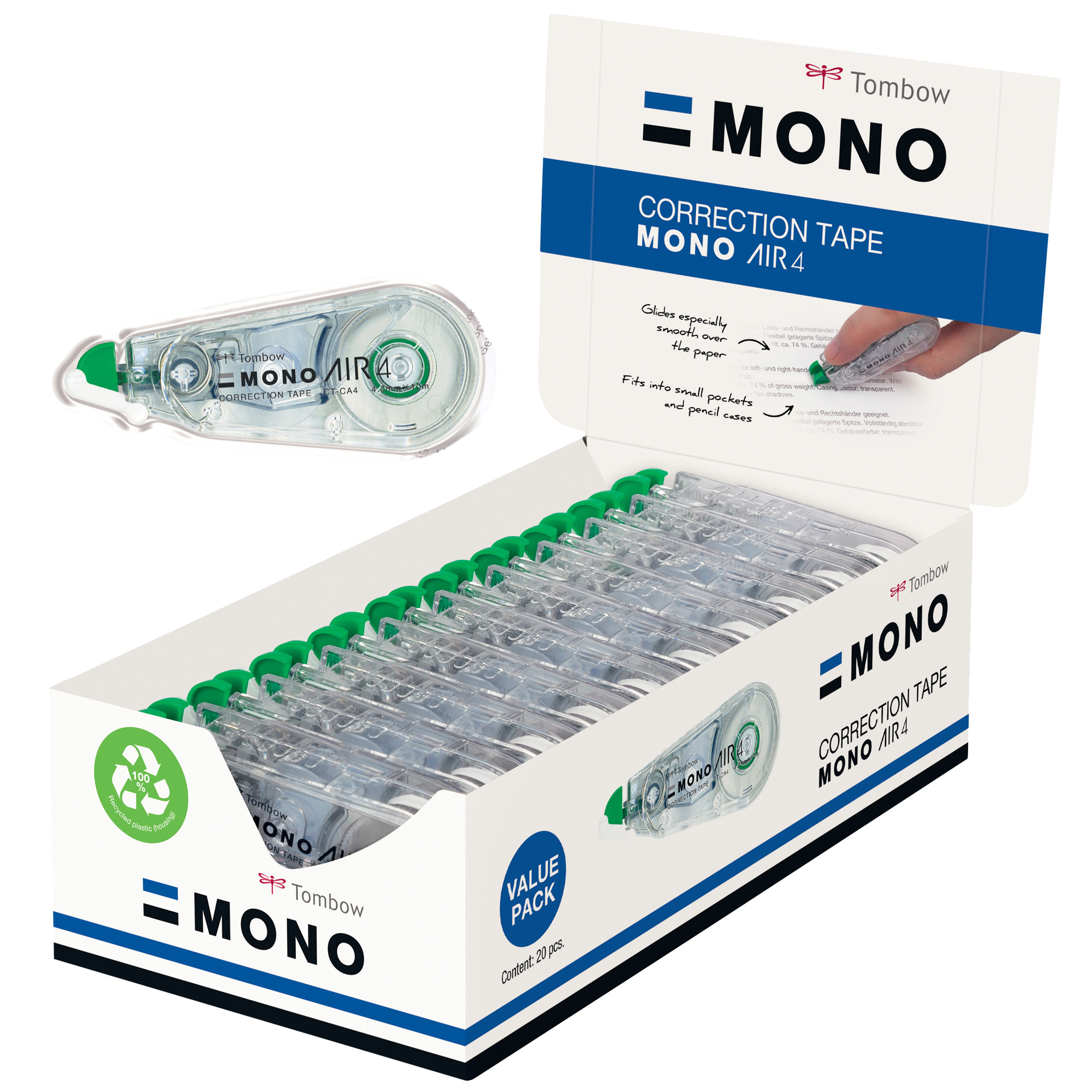 Correttore a nastro Mono Air 4 - 4,2mm x 10mt - Tombow - conf. 20 pezzi