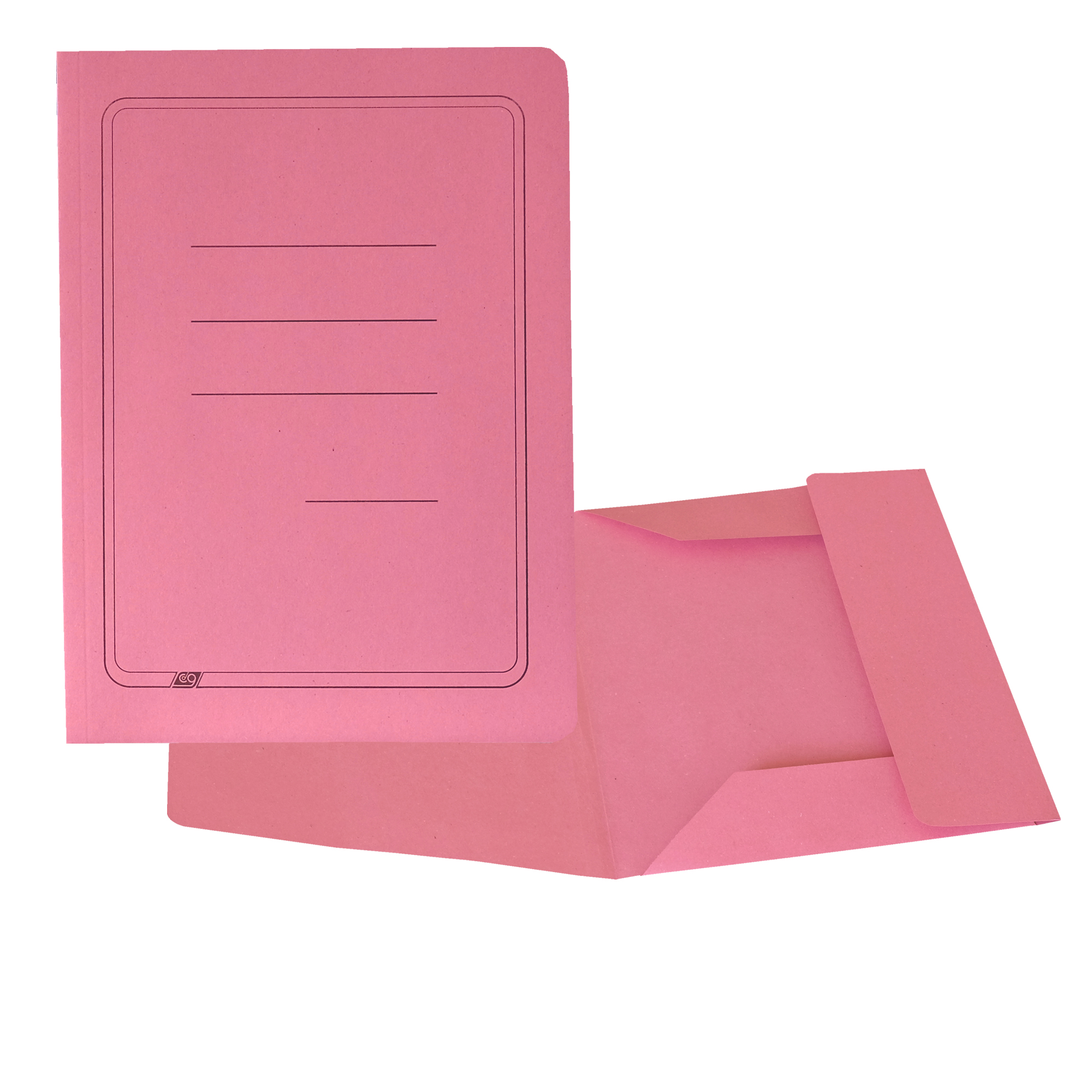 Cartellina 3 lembi con stampa - 200 gr - 25 x 33 cm - cartoncino manilla - rosa - Cartotecnica del Garda - conf. 50 pezzi