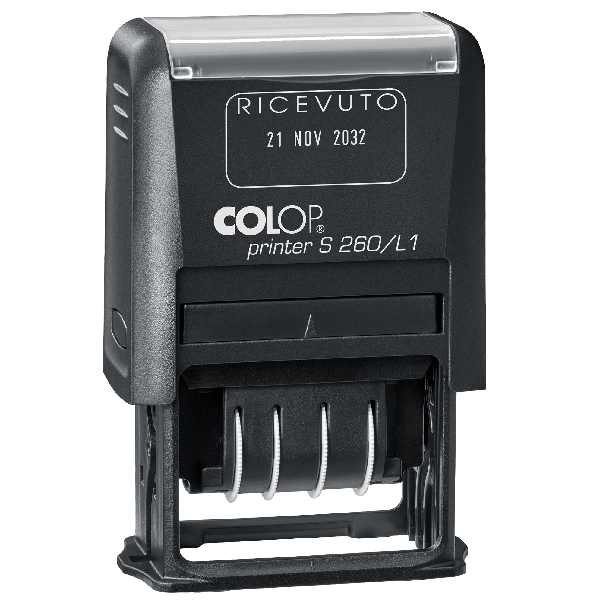 Timbro S260/L1 Datario + RICEVUTO - 4 mm - autoinchiostrante - bicolore - Colop