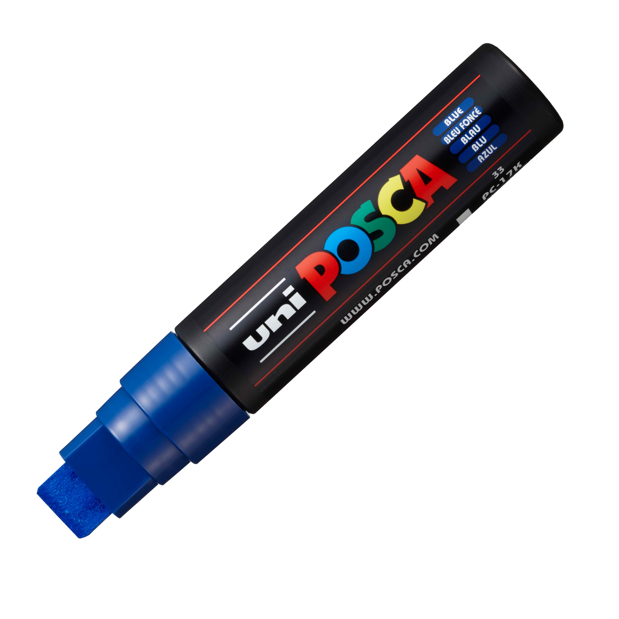 Marcatore a base d'acqua Uni Posca PC17K - punta extra large a scalpello 15,0mm  - blu - Uni Mitsubishi
