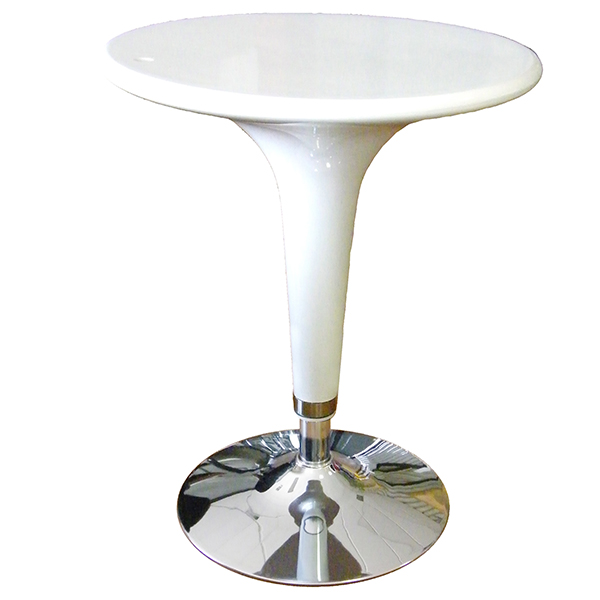 Tavolo bar - ø 60 cm - ABS e acciaio - H 72/92 cm - bianco - Serena Group