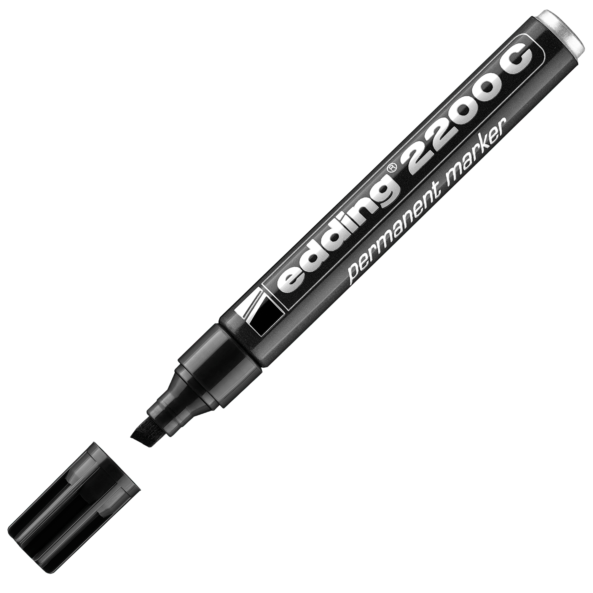 Marcatore permanente 2200C - punta a scalpello - da 1 a 5 mm - nero  - Edding