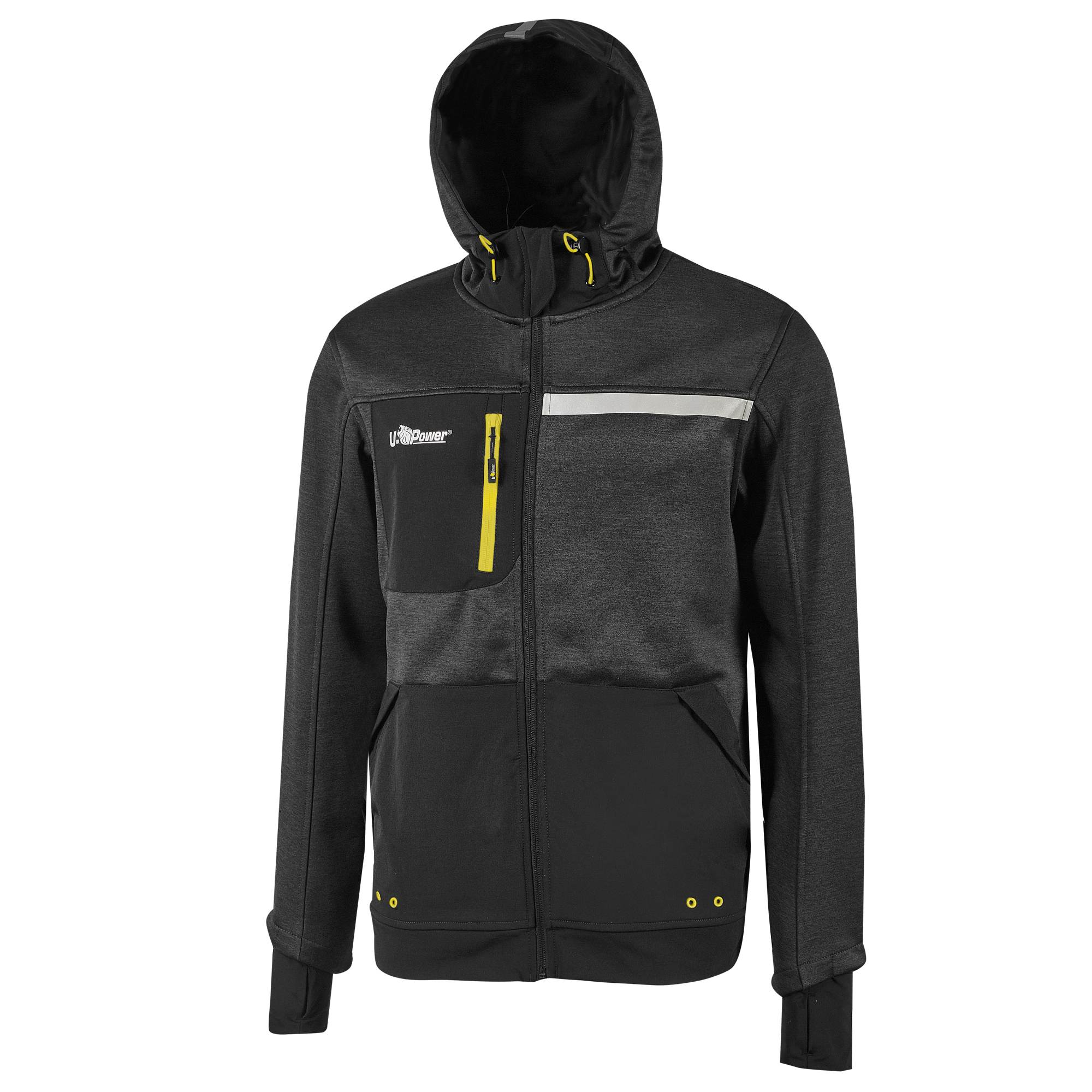 Felpa Galaxy - taglia XL - nero/giallo - U-Power