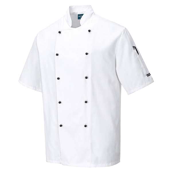 Giacca cuoco Kent - maniche corte - taglia M - bianco - Portwest