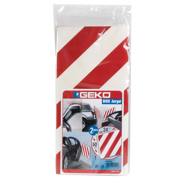 Pannello antiurto adesivo BOX - 24 x 50 cm - PE - bianco/rosso - Geko - conf. 2 pezzi