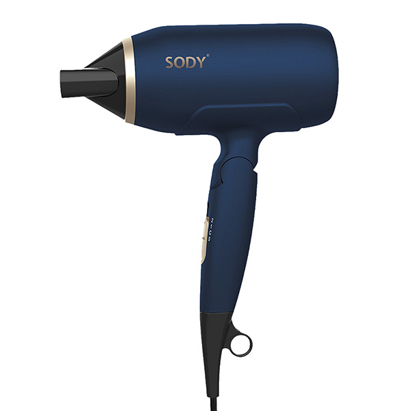 Asciugacapelli - manico pieghevole - 2000  W - blu